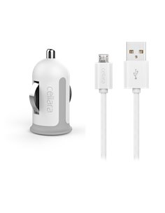 Incarcator auto USB-A, 2.4 A, cablu inclus (USB - micro-USB) marca Cellara alb