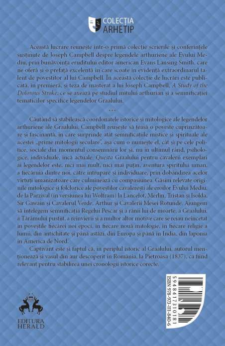 Istoria si legendele Sfantului Graal - Joseph Campbell | Editura Herald