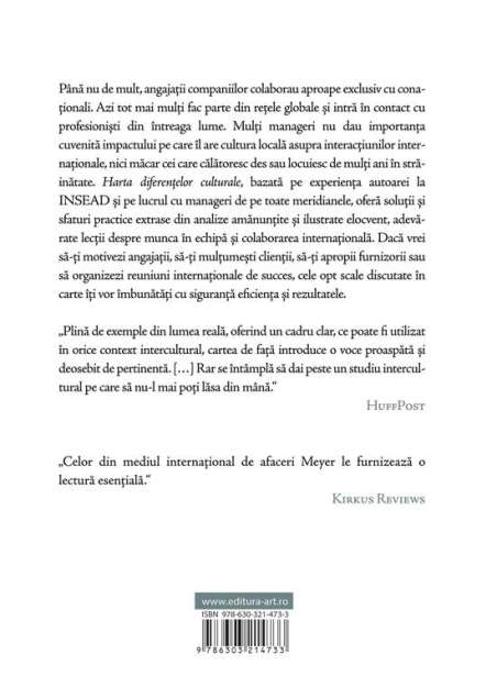 Harta diferențelor culturale - Erin Meyer | Art [cartile SAPIENS]