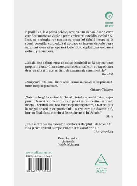 Emigranții - W.G. Sebald | Editura Art