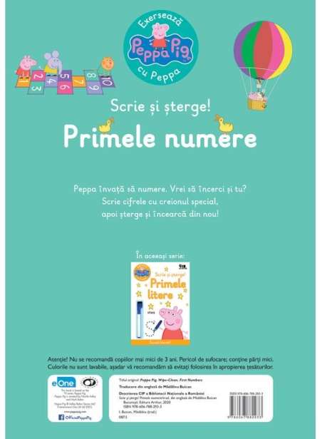 Peppa Pig: Exerseaza cu peppa. Scrie si sterge! Primele numere [necartonat]  - Neville Astley | Vlad Si Cartea Cu Genius - Nevil