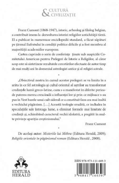Astrologie si religie la greci si romani - Franz Cumont | Editura Herald