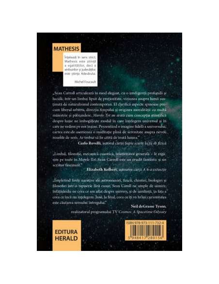 Marele Tot: De la originea universului si a vietii pana la sensul existentei - Sean Carroll | Editura Herald