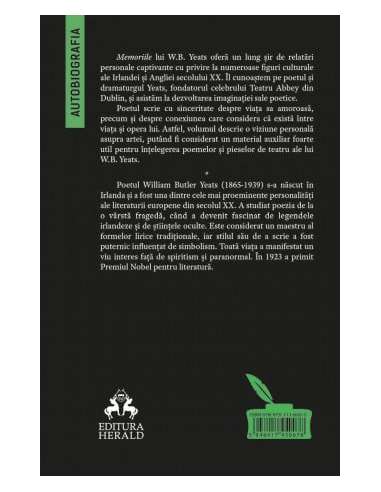 Memorii (Autobiografia) - William Butler Yeats...