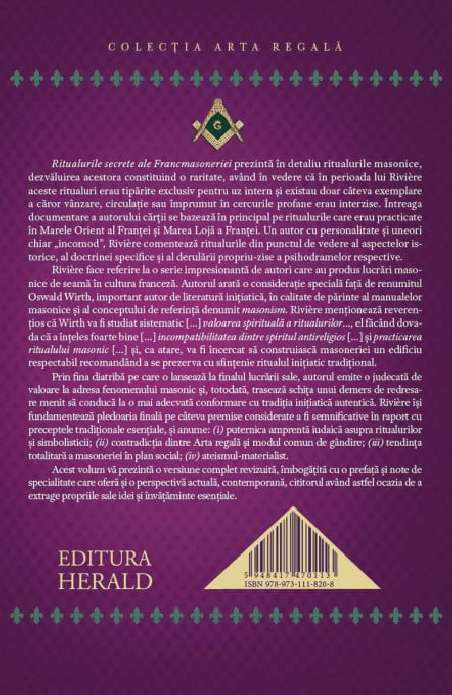 Ritualurile secrete ale Francmasoneriei - Jean Marques - Riviere | Editura Herald