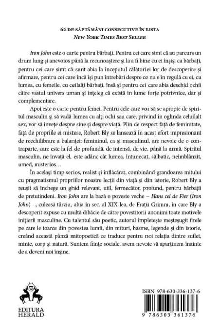 IRON JOHN - Redobandirea masculinitatii si cele 8 etape ale devenirii - Robert Bly | Editura Herald