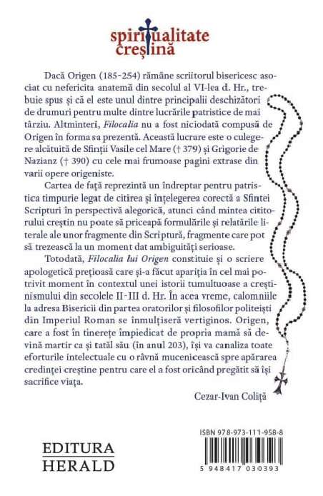 Filocalia lui Origen - Origen | Editura Herald
