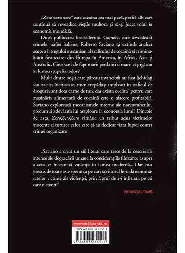 ZeroZeroZero - Roberto Saviano | Editura Art [necartonata]