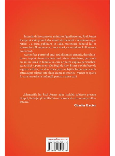 Inventarea singuratatii - Paul Auster | Editura Art [necartonata]