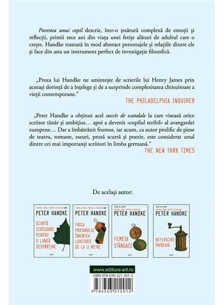 Povestea unui copil - Peter Handke | Editura Art [necartonata]
