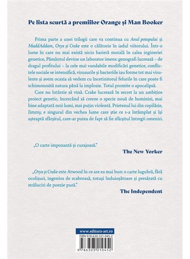 Oryx si Crake - Margaret Atwood | Editura Art [necartonata]