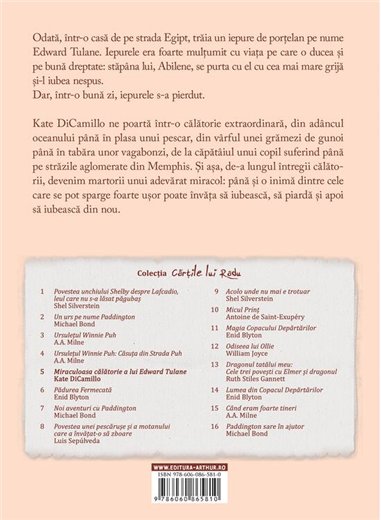 Miraculoasa calatorie a lui Edward Tulane - Kate DiCamillo | Arthur [cartonata]