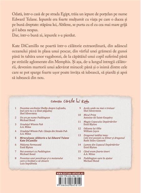 Miraculoasa calatorie a lui Edward Tulane - Kate DiCamillo | Arthur [cartonata]