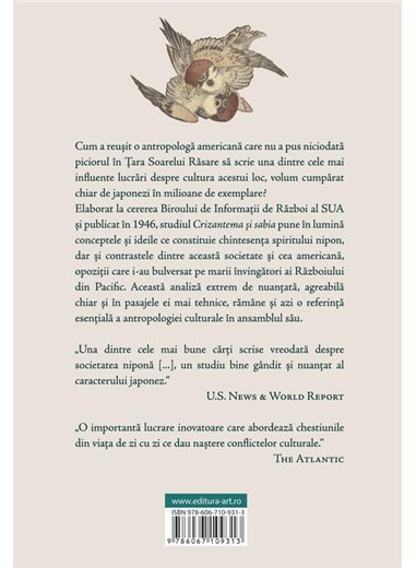 Crizantema si sabia. Tipare ale culturii japoneze - Ruth Benedict | Editura Art [necartonata]