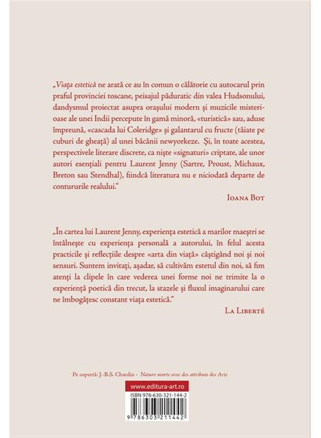 Viata estetica. Staze si flux - Laurent Jenny | Editura Art [necartonata]