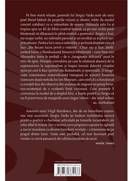 Intr-o lumina aurie - Sergiu Vaida | Cartea Romaneasca [necartonata]