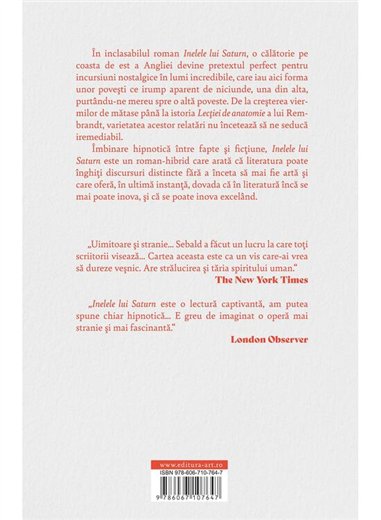 Inelele lui Saturn - W. G. Sebald | Editura Art [necartonata]