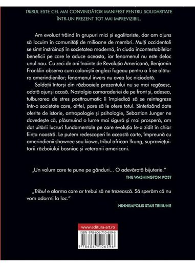 Tribul. Despre intoarcerea acasa si apartenenta - Sebastian Junger | Editura Art [necartonata]