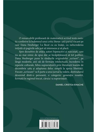 Scrisori catre un critic - Dana Heuberger | Cartea Romaneasca [necartonata]