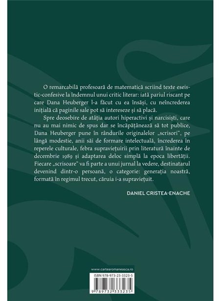 Scrisori catre un critic - Dana Heuberger | Cartea Romaneasca [necartonata]