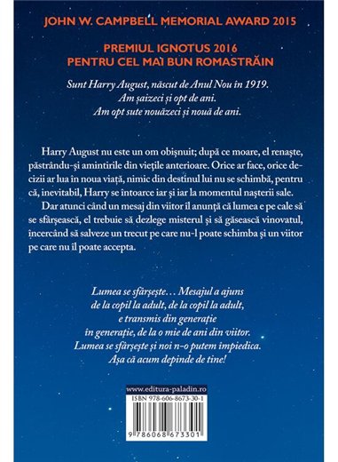 Primele cincisprezece vieti ale lui Harry August - Claire North | Paladin [cartonata]