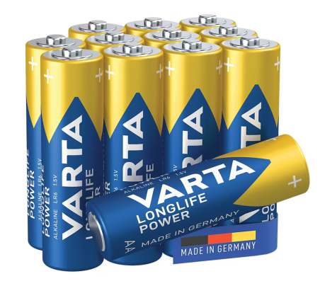 Baterii alcaline Varta Longlife Power AA (LR6) - pachet blister 12 buc